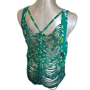 Lovers + Friends Women’s sleeveless printed top braided open back Like New M